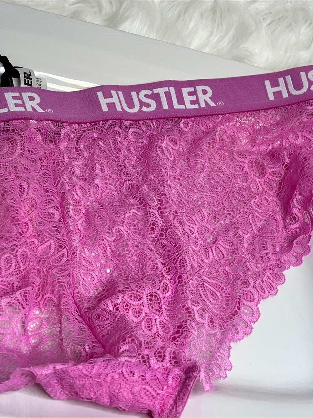Hustler Hollywood Lace Bikini Brief - Pink - Picture 4 of 5